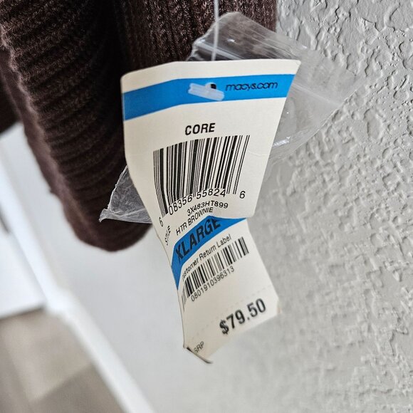 INC International Concepts NWT Size XL Open Shawl Collar Sweater Classic Brown - Picture 6 of 7